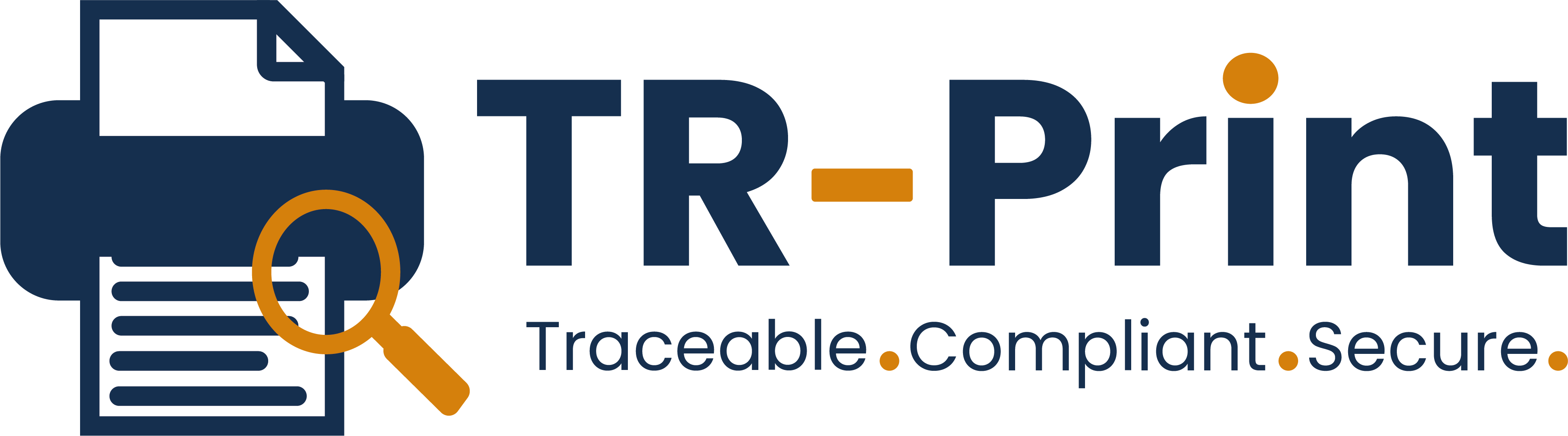 TR-Print brand logo with printer and magnifying glass icon